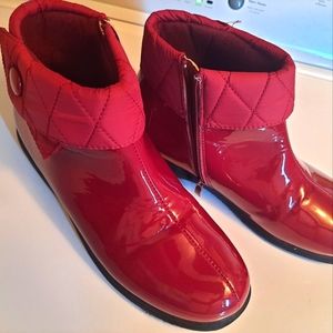 Maroon red Rain boots
